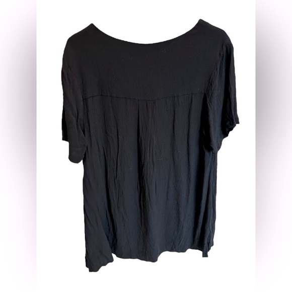 Gibson Latimer black cap sleeves Pull Over top V-Neck  Loose Fit Size 2X - Picture 2 of 3